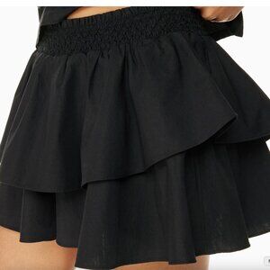 Aritzia Sunday Best Bonbon Poplin Tiered Mini Skirt Black Size Medium